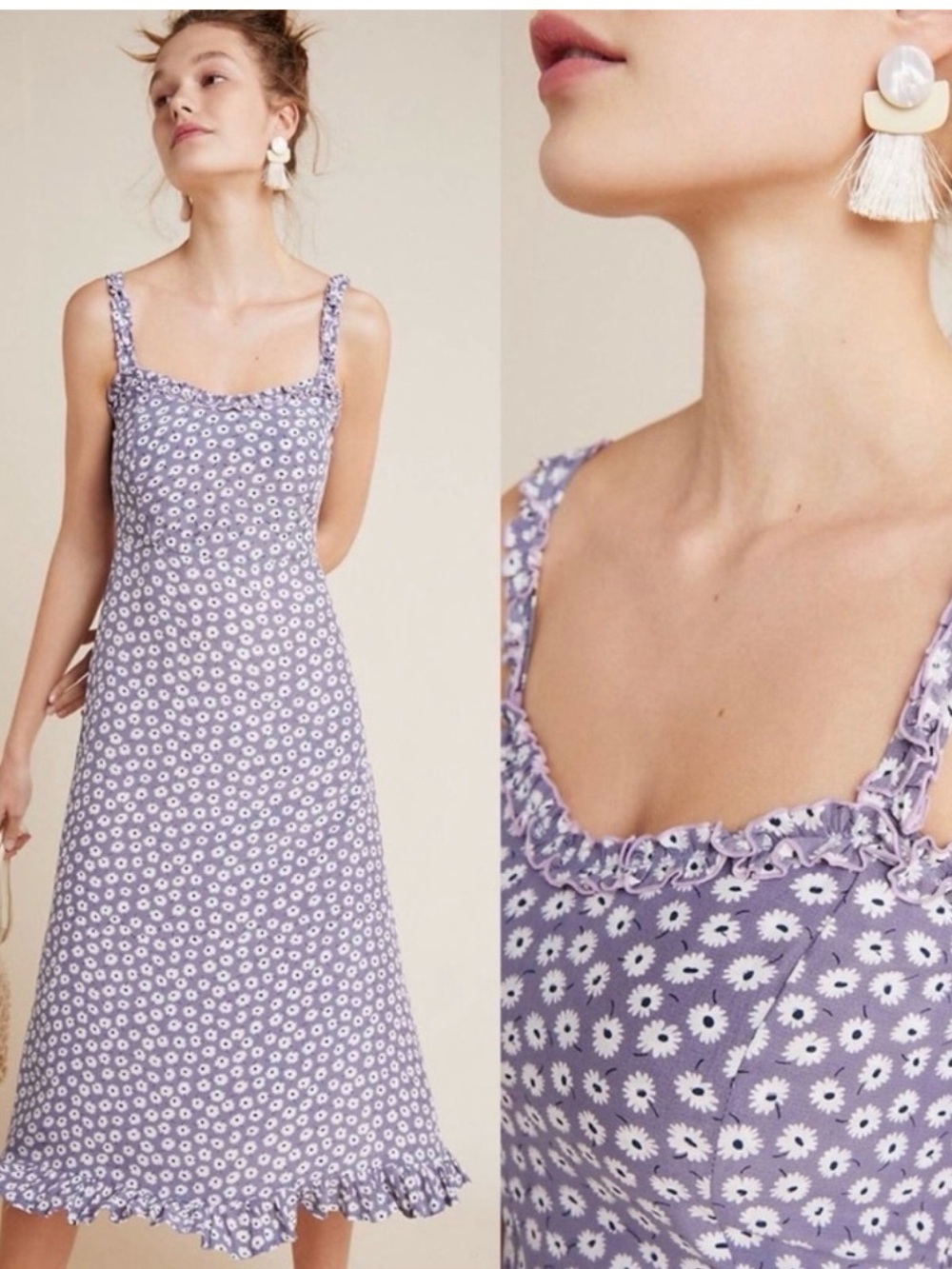 Faithful The Brand Noemie Danica dress yellow floral midi slip dress.   Medium.